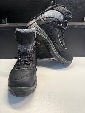 Red Wing Black & Gray Steel Toe Work Boots Size 7 1/2D